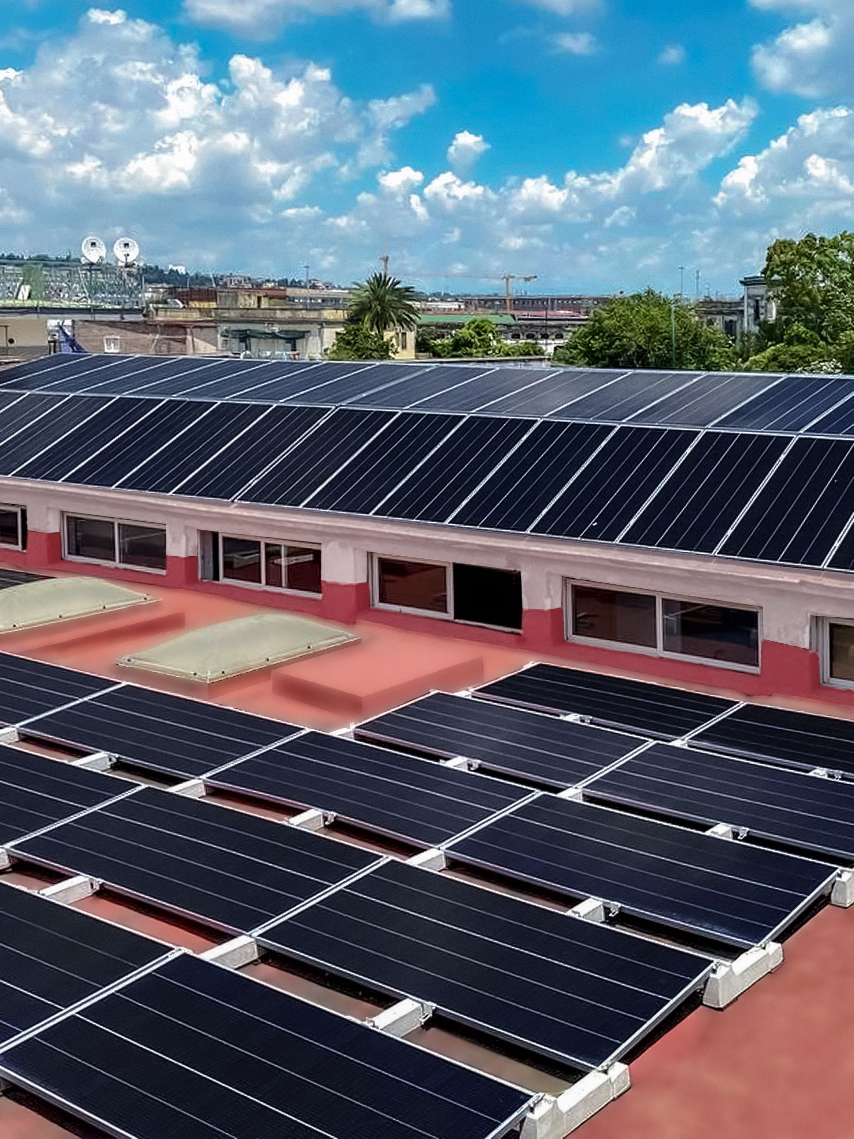 Impianto Fotovoltaico SunPower da 108,29 kWp installato a Napoli alla tipografia PrintSprint dall'azienda DMT Solar installatore certificato Tesla Powerwall e Sunpower Maxeon impianto fotovoltaico in Campania, Lazio, Molise, Lombardia, Piemonte, ITALIA