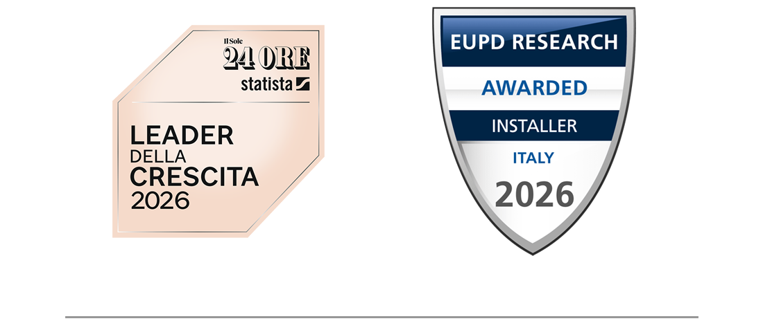 Leader della crescita Il sole 24 ore - premio EUPD miglior installatore in italia 2024, 2025 e 2026 - DMT Solar installatore certificato Tesla Powerwall e Sunpower Maxeon impianto fotovoltaico in Campania, Lazio, Molise, Lombardia, Piemonte, ITALIA